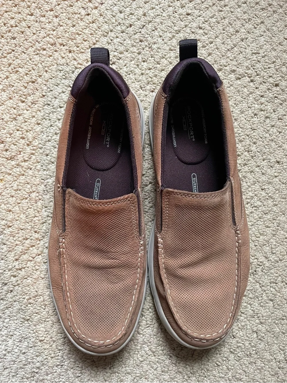Rockport Men's Slip-On Casual Shoes in Light Brown and Dark Brown